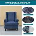 thumbnail image 3 of CHUNTIAN Wingback Chair Covers Slipcovers 2 Piece Stretch Wing Chair Covers Spandex Slipcovers Wingback Sofa Covers Armchair Covers Non-Slip Furniture Protector for Living Room Wingback Chairs, A13, 3 of 5