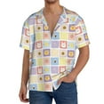 thumbnail image 3 of Wukai Cat And Rabbit Men's Casual Short-Sleeve Button Down Shirt - Lightweight Summer Dress Shirt for Daily Wear-, 3 of 7