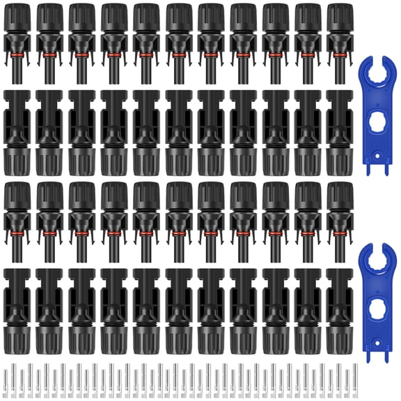 AEVXKHI 22 Pairs Solar Panel Connector, IP67 Waterproof Solar Panel Cable Connectors with Spanners, 1000V 30A Solar Panel Connectors, Male/Female Solar Connector Kit for Solar System