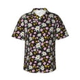 thumbnail image 4 of Wukai Daisies Flowers Men's Hawaiian Shirt Short Sleeve Casual Button Down Summer Beach Aloha Shirt Tropical Print Holiday Party, 4 of 8