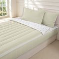thumbnail image 3 of Manfei Minimalist Check Zipper Twin Comforter Sets with Fitted Sheet and 2 Pillowcases,Modern Grid Zipper Bedding Set,Beige,Reversible,4pcs, 3 of 8