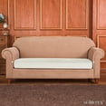 thumbnail image 2 of Subrtex Sofa Slipcover Solid Velvet Seat Cushion Cover (Loveseat, White), 2 of 6