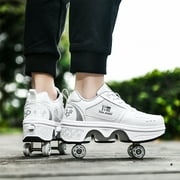 Kofuboke WK WHITE 40 Unisex Outdoor Sports Skating Invisible Roller Skates, White