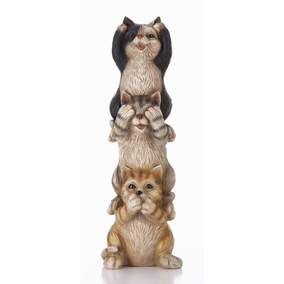 Hi-Line Gifts Stacked Cats Outdoor Garden Statue - 22.25"