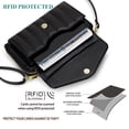 thumbnail image 5 of Peacocktion - Cartera Para Mujer, Tarjetero, Tarjetero, Rfid, Gran Capacidad, Bandolera, 2 Correas, Color Negro, 5 of 5