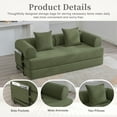 thumbnail image 2 of MOONMISS Corduroy Upholstered Modern Comfort Foldable Compressible Sofa Bed with Sturdy Metal Frame-Olive Green, 2 of 7
