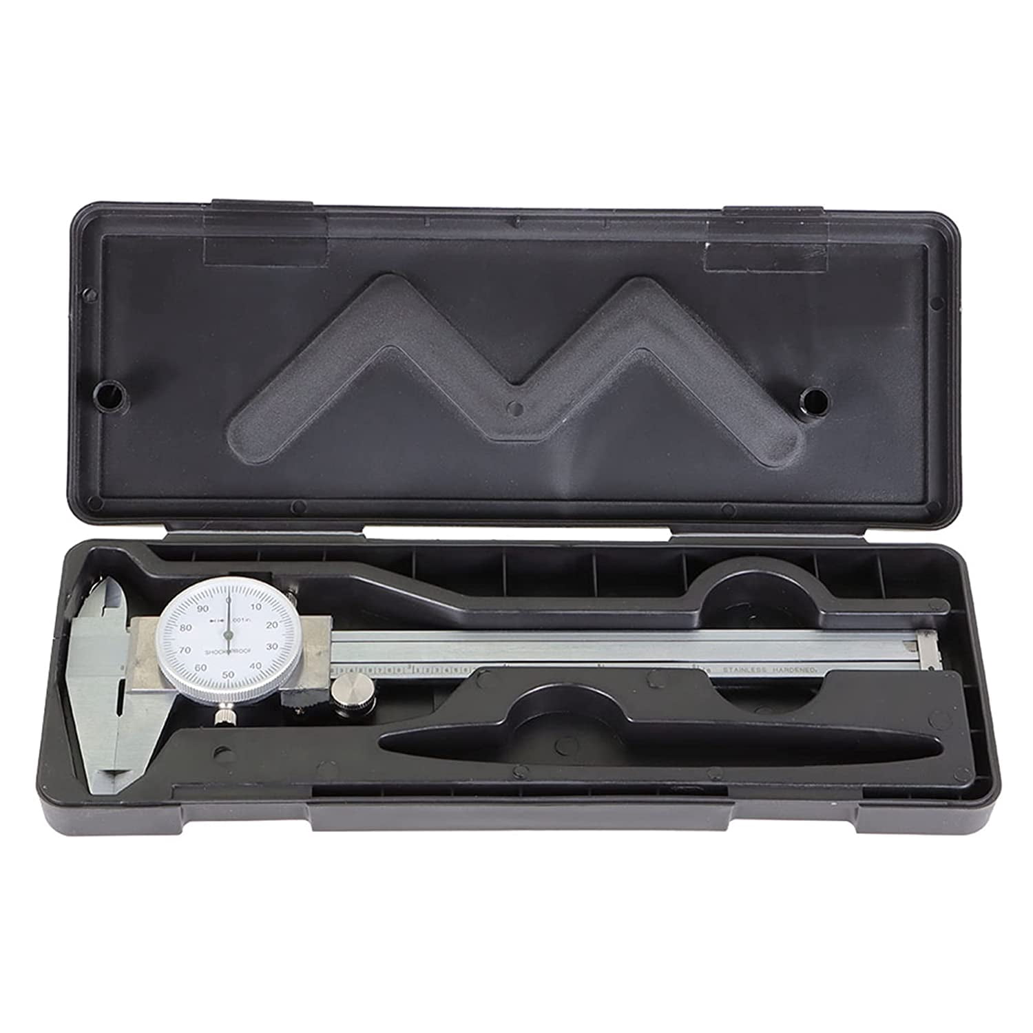 Stainless Steel 6-Inch Dial Caliper - Measuring Range 0-6 Inch for Internal and External Dimensions and Depth - Easy to Use Tool With Suitcase