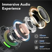 Waterproof Bluetooth Shower Speaker, Small Portable Wireless Speaker with Crystal Sound, LED Display & Mic, IPX7 Rated for Bathroom, Beach, Outdoor & Travel