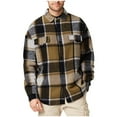 thumbnail image 2 of Handshe Men's Checkered Long Sleeve Shirt, Stylish Casual Button-Up Top with Relaxed Fit, Urban Outings and Daily Wear Fashion Apparel,Plus Size, 2 of 6