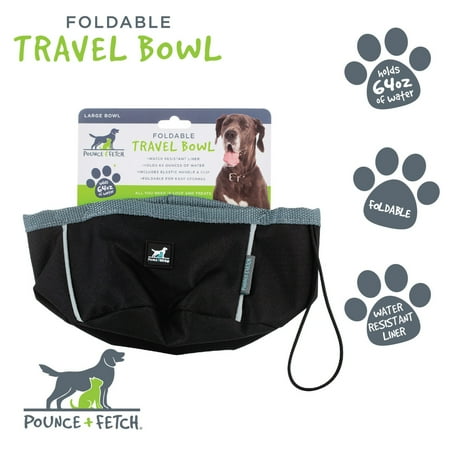 UPC: 0633125202570 | Pounce + Fetch Large Waterproof Travel Dog Bowl