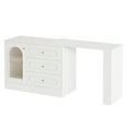 thumbnail image 3 of Fnova Rotatable L-Shaped Computer Desk with 3 Drawers, Cabinet, Reversible Corner Design with Adjustable Shelves, Home Office Workstation Writing Table for Bedroom, 3 of 20