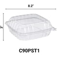 thumbnail image 2 of VeZee 8" Clamshell Clear Plastic Hinged Lid Containers (QTY 150), 2 of 6