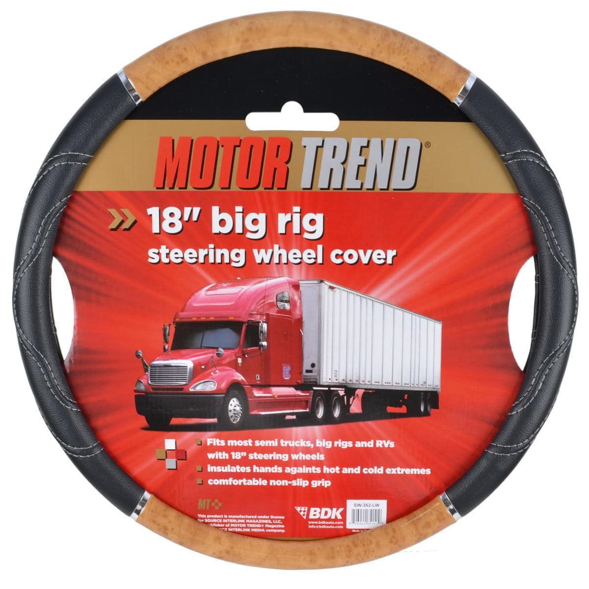 Motor Trend Eco Friendly 18inch Trailer Tractor Car Steering Wheel Cover