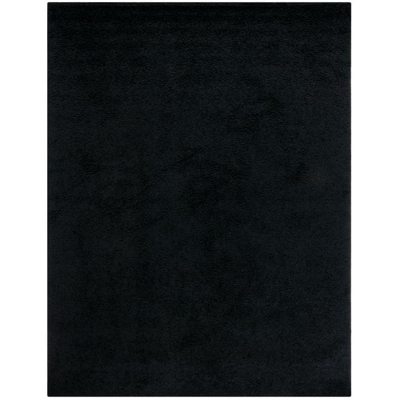 SAFAVIEH Athens Solid Plush Shag Area Rug, Black, 9' x 12'
