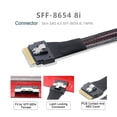 thumbnail image 6 of JSER PCI-E 5.0 Mini Cool Edge IO MCIO PCI-E Slimline 8i 74Pin Male to SFF-8654 SAS 4.0 74Pin Male Extender Cable 50cm, 6 of 7