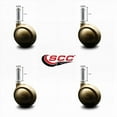 thumbnail image 2 of 2-1/2 Inch Swivel Metal Ball Caster Wheels for Furniture - Windsor Antique Brass Finish Stem Casters with 7/16 Inch by 1-7/16 Inch Grip Ring Stem-400lbs. Total Capacity-Set of 4 - Service Caster Brand, 2 of 4