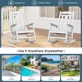 thumbnail image 4 of VOUA Outdoor Rocking Chair Set of 4 HDPE Plastic All Weather Slatted for Lawn Garden Deck Outside, White, 4 of 8