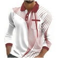 thumbnail image 2 of COSFO Polo Shirts for Men Long Sleeve Graphic Casual Quick Dry Golf Shirts with Pocket Slim Fit Collared Button Classic T-Shirt, 2 of 5