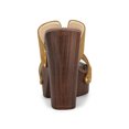 thumbnail image 2 of BLISSFUL STEP Women's Faux Suede Platform High Block Heel Slides Sandals Brown 9.5, 2 of 7