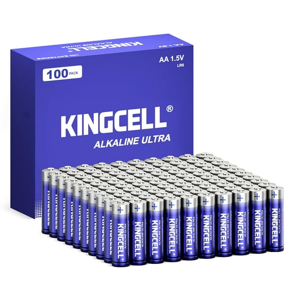 Batería alcalina KINGCELL AA, paquete de 100 unidades, 10 años de vida útil