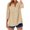 Khaki, variant on SnZhen Women's Csual Tops Fashion Polka Dots Printed Loose V-Neck Button Three Quarter Sleeves Bloues