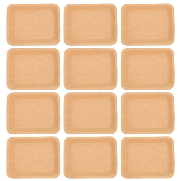 Minkissy 50Pcs Khaki Disposable Paper Trays for Serving Food at Party Events and Large-scale Activities