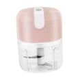 thumbnail image 1 of Mini picadora de ajo eléctrica, machacador de alimentos portátil, recargable, 250 ml rosa, 1 of 9