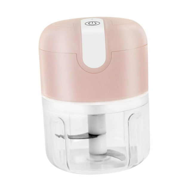 Pressas de ajo de ajo eléctrico de 250 ml Masher de alimentos de licuadora portátil recargable para cebolla de pimienta fruta de carne de vegetales rosa