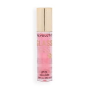 Revolution Glass Kiss Roller Ball Lip Oil, Shimmer Finish, Non-Stick, Peach