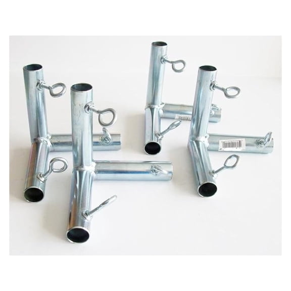 Batting Cage Fittings 4-Pack - 1 5/8" 3 Way Flat Corner Connector - Heavy Duty Galvanized Steel - Chain Link Fence Pipe Fittings for Cages, Trellis, Canopies