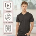 thumbnail image 5 of Tultex Men's Poly-Rich V-Neck T-Shirt 65/35 Polyester / Ring-Spun Cotton Assorted Wholesale Pack T Shirts (Dark Color 6 Pack, L), 5 of 8