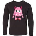 thumbnail image 3 of Inktastic Cute Monster, Pink Monster, Funny Monster, Horns Long Sleeve Youth T-Shirt, 3 of 5