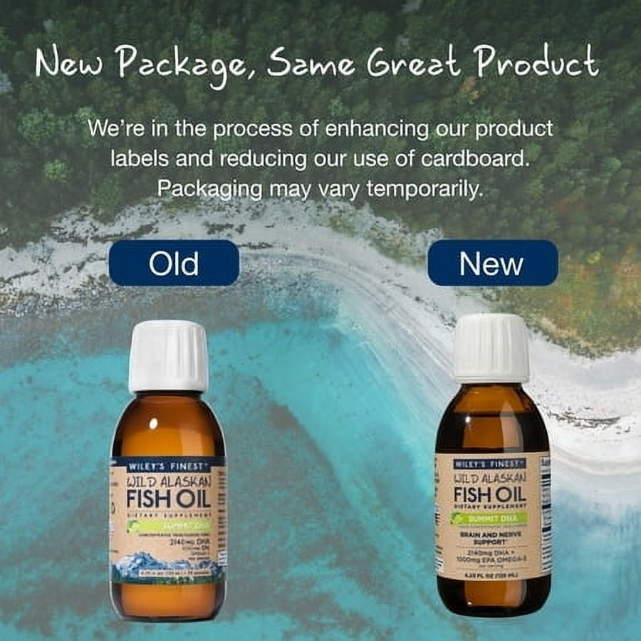 Wiley’s Finest Wild Alaskan Fish Oil Summit DHA Liquid - 2140mg of DHA and 460mg of EPA Omega-3s - Citrus Flavored Liquid Supplement - 4.23 Oz (25 Servings)