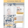 thumbnail image 5 of Farmhouse Navy Blue Floral No Hook Shower Curtain and Liner Set Linen Boho Paisley Flower Rustic Shower Curtains with Snap-in Liner & See Through Top Window Hotel Style for Bathroom Decor 48x72 Inch, 5 of 8