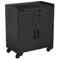 thumbnail image 2 of Hassch Rolling Storage Cabinet with Lockable Doors, Metal Tool Cabinet with Adjustable Shelf and 3 Drawers for Garage, Workshop, Warehouse, Easy Assembly, Black, 2 of 11