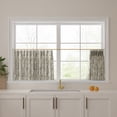 thumbnail image 2 of TWOPAGES Light Filtering Pinch Pleated Print Cafe Curtains for Kitchen Small Windows, 2 Panels, 26"x18", Stone, 2 of 5