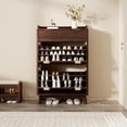 thumbnail image 2 of QinaQin 48-Inch Tall Freestanding Recessed Shoe Cabinet with 2 Flip-Top Drawers and a Hidden Narrow Shoe Rack Storage Unit, Suitable for Entryways and Living Rooms, 2 of 8