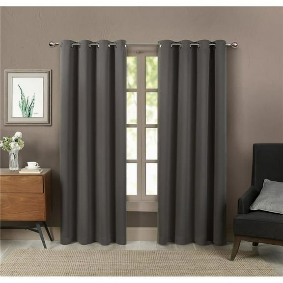 52 x 108 in. Blackout Window Curtains, Grey - Set of 2