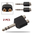 thumbnail image 3 of 2 Conectores Estéreo 6 35 Mm Y 1/4 Pulgadas A 2 Conectores RCA Convertidor Audio Divisor, 3 of 9