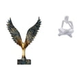 thumbnail image 1 of Estatua de la casa,Estatua de ala hecha a mano,artesanía de resina para cafetería,Figura de lector abstracto,Estatua de pensador abstracto,arte,manualidades,decoraciones,Figuras humanas, 1 of 8