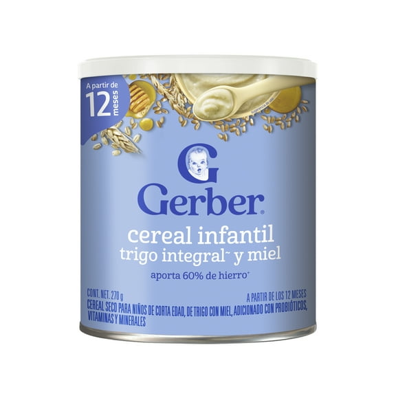 Cereal seco para niños Gerber trigo integral con miel 270 g