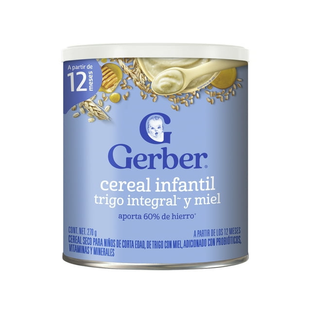 Cereal seco para niños Gerber trigo integral con miel 270 g