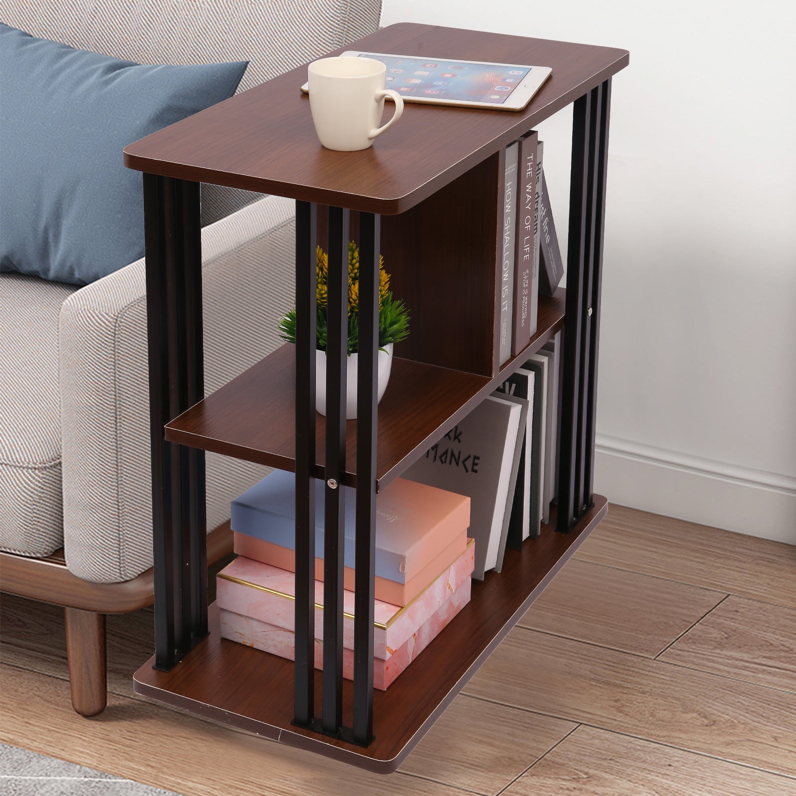 Used Details about   Chair Side End Table with Bottom Shelf Sofa Side Table for Living Room 