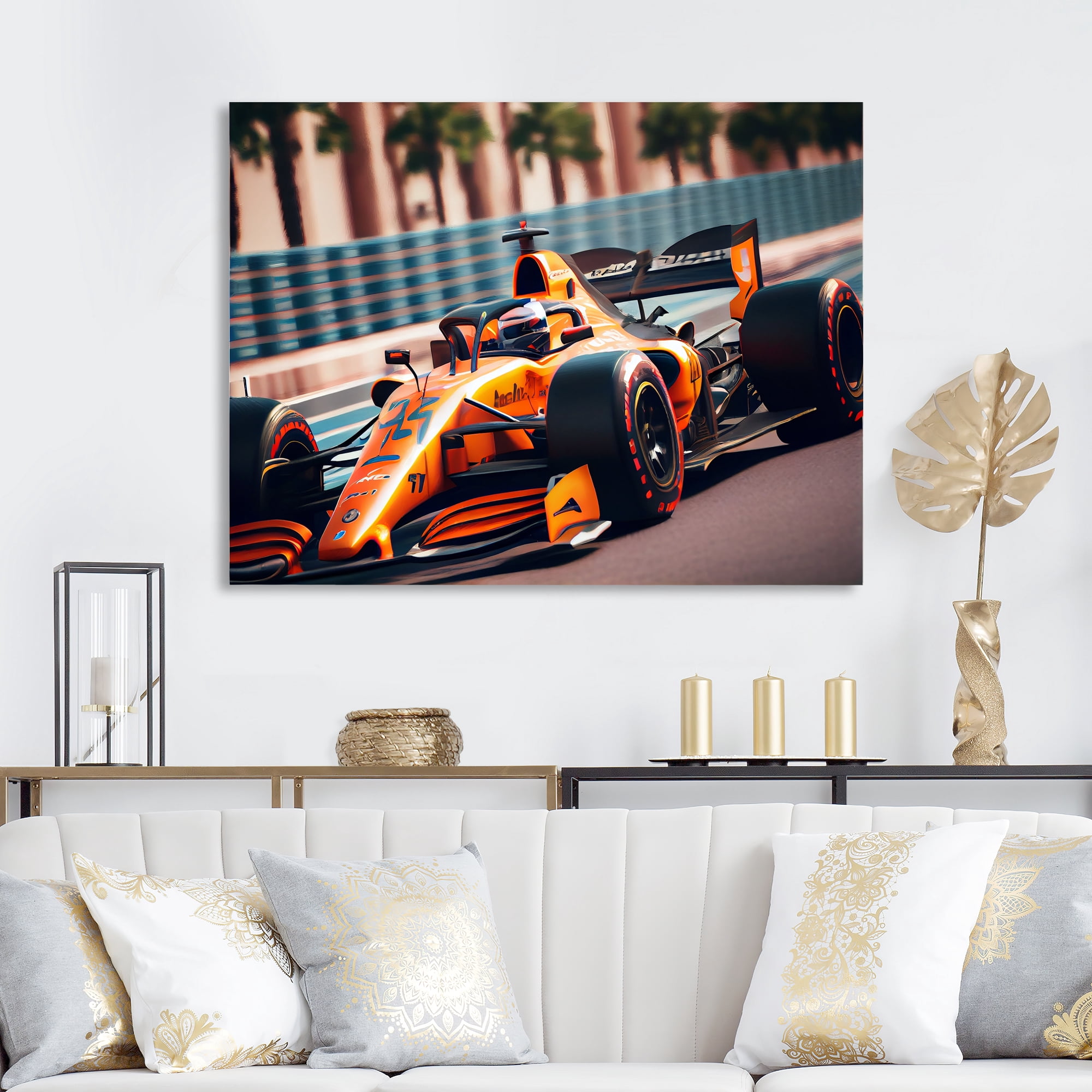 Designart Formula Car Racing VIII Canvas Wall Art