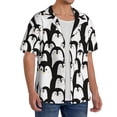 thumbnail image 4 of Wukai Cartoon Penguin Men's Casual Short-Sleeve Button Down Shirt - Lightweight Summer Dress Shirt for Daily Wear-XX-Large, 4 of 7