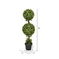 thumbnail image 3 of Vickerman 3' Artificial Potted Double Ball Green Boxwood Topiary., 3 of 6