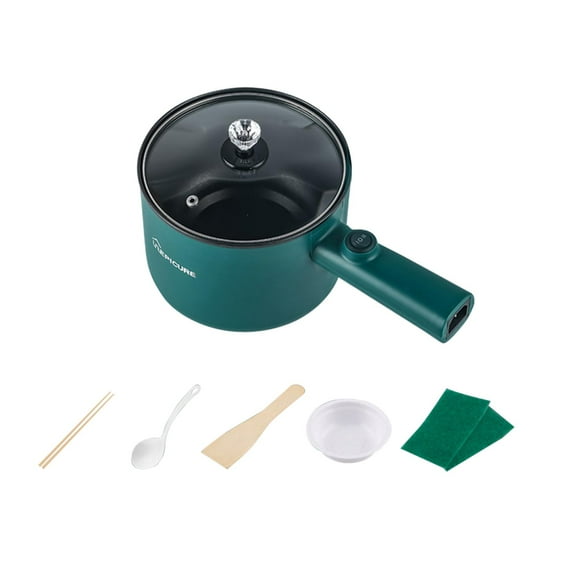 Olla eléctrica, sartén antiadherente, multifuncional, mini olla de viaje para cocinar avena en dormitorios y apartamentos. Verde