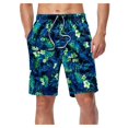 thumbnail image 2 of WERYOUNG Men Summer Board Shorts Resort Fully Printed Tie Pocket Shorts Trendy Trunks, Green, XXL, 2 of 8