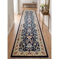 thumbnail image 1 of Rugs.com Yasmin Collection Rug – 8 Ft Runner Navy Blue Medium Rug Perfect for Hallways, Entryways, 1 of 5