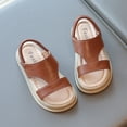 thumbnail image 5 of Gubotare Little Girl Sandals Girls Casual Sandals Cute Open Toe Breathable Summer Shoes with Rubber Sole (Toddler/Little Kid/Big Kid) Size 9 (Brown,Toddler 9), 5 of 6